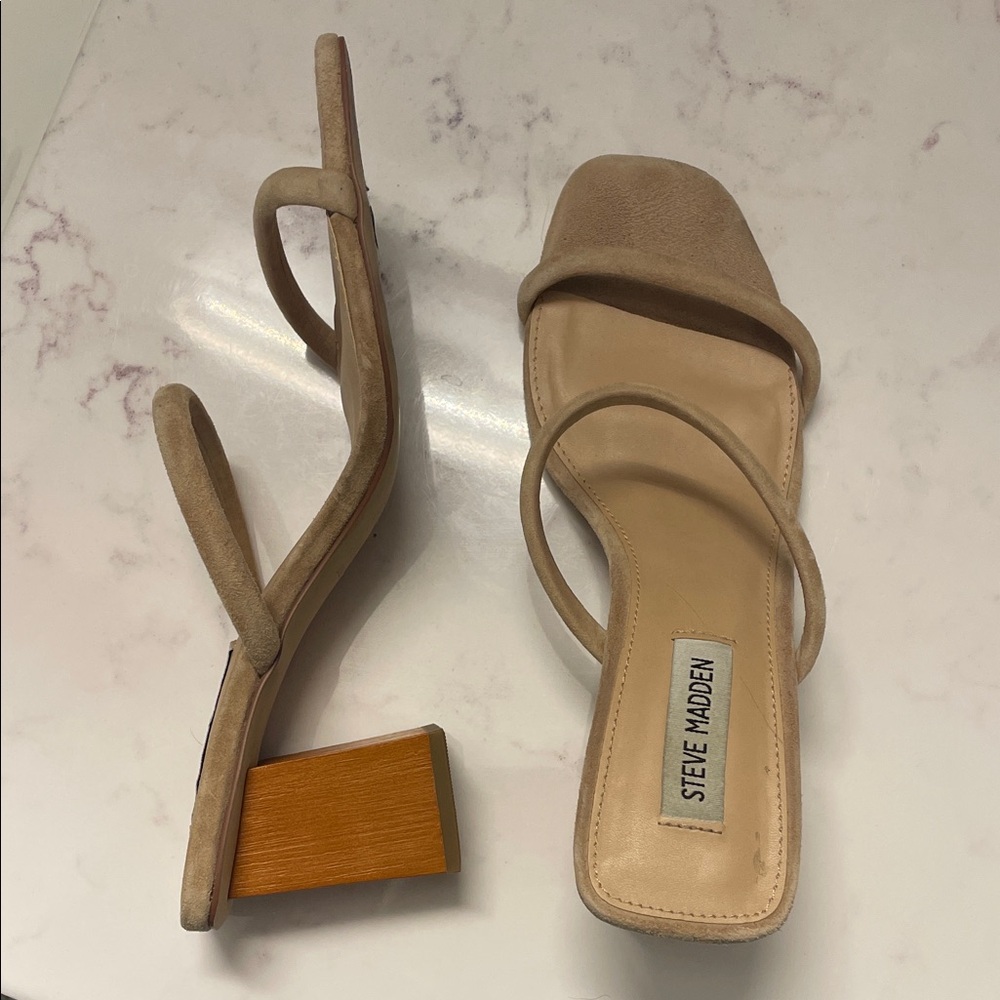 Steve Madden Beige Strappy Heels